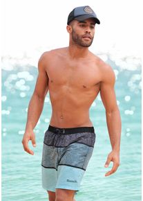 Badeshorts Bench. "Mac", Herren, Gr. L (52), N-Gr, blau (schwarz, blau, hellblau), Microfaser, Polyester, bedruckt, Badehosen Badeshorts, im trendigen Blockstreifen-Look, Topseller