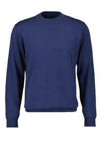Rundhalspullover Ragman, Herren, Gr. 48, blau (marineblau), Strick, 95% Baumwolle 5% Kaschmir, hoch geschlossener Ausschnitt, Pullover Rundhalspullover