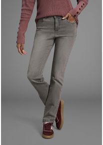 Gerade Jeans Arizona "Comfort-Fit", Damen, Gr. 46, N-Gr, grau (grau used), Jeans, Obermaterial: 98% Baumwolle, 2% Elasthan, Basic, normal lang, Jeans Gerade Jeans, High Waist