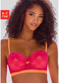 Push-up-BH Vivance, Damen, Gr. 90, Cup C, pink, Spitze, Obermaterial: 70% Polyamid, 20% Polyester, 10% Elasthan, BHs Push-up-BH, mit B&uuml;gel und mit 4 Tragevarianten, Multiway-BH, Dessous, Topseller