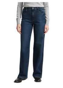 Weite Jeans Tom Tailor, Damen, Gr. 34, L&auml;nge 30, blau (used mid stone blau denim), Denim/Jeans, Obermaterial: 93% Baumwolle, 6% Elastomultiester, 1% Elasthan. Futter: 65% Baumwolle, 35% Polyester, unifarben, weit kn&ouml;chellang, Jeans Weite Jeans, im Four-Pocket Style