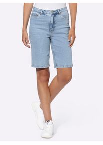 Jeansshorts Heine, Damen, Gr. 36, Normalgr&ouml;&szlig;en, blau (blau, bleached), 99% Baumwolle, 1% Elasthan, unifarben, kurz, Jeans Jeansshorts
