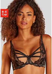 B&uuml;gel-BH JETTE, Damen, Gr. 90, Cup D, schwarz, Microtouch, Obermaterial: 88% Polyamid, 12% Elasthan, BHs B&uuml;gel-BH, mit aufregendem B&auml;nder-Design, sexy Dessous, Reizw&auml;sche