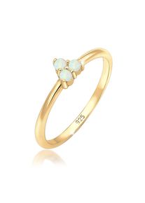 Silberring Elli "Ring Opal Kreis Trio Trend 925er Silber" Gr. 56, gold, Fingerringe, Damen, 56, Silber 925 (Sterlingsilber), Silberring
