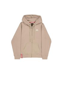 Hoodie Alpha Industries "Basic Zip Hoodie SL", Herren, Gr. S, beige (vintage sand), Obermaterial: 80% Baumwolle, 20% Polyester, regular fit, Sweatshirts Hoodie