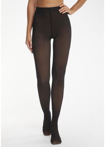 Thermostrumpfhose Lascana, Damen, Gr. L/XL, schwarz, Obermaterial: 85% Polyamid, 15% Elasthan, leicht transparent, elastisch, Strumpfhosen Thermostrumpfhose, w&auml;rmend trotz leichter transparenter Optik