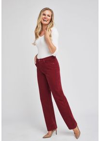 Cordhose WONDERJEANS "Loose Fit", Damen, Gr. 46, L&auml;nge 32, cabernet, Cord, Obermaterial: 97% Baumwolle, 3% Elasthan, loose fit, Hosen Cordhose, mit aktuell weiten Beinverlauf