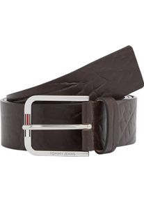 Lederg&uuml;rtel Tommy Jeans "TJM AUSTIN 4.0 cm breit", Herren, Gr. 85, braun (schwarz braun), Rindsleder, unifarben, G&uuml;rtel Lederg&uuml;rtel, Gr&ouml;&szlig;enverstellbar