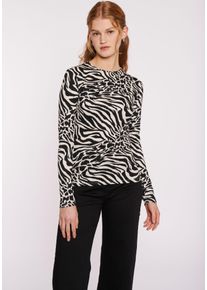 Haily's Langarmshirt HAILY&rsquo;S "LS P TP Ka44lea", Damen, Gr. XS, 7330 zebra, Jersey, Obermaterial: 92% Polyester, 8% Elasthan, normal, Rundhals, Shirts Langarmshirt