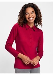 Poloshirt Casual Looks "Poloshirt", Damen, Gr. 42, rot, 95% Baumwolle, 5% Elasthan, unifarben, Shirts Poloshirt