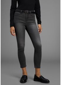 7/8-Jeans Arizona "Shaping", Damen, Gr. 46, N-Gr, dunkelgrau us, Jeans, Obermaterial: 79% Baumwolle, 19% Polyester, 2% Elasthan, Basic, slim fit 7/8-L&auml;nge, Jeans 7/8-Jeans, eng anliegend, R&ouml;hrenjeans, Used-Waschung, High-Waist, 7/8-L&auml;nge