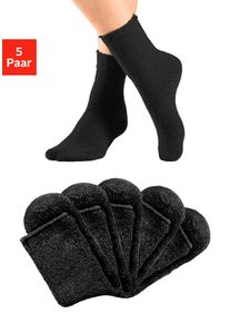 Kuschelsocken Lavana, Damen, Gr. 39-42, schwarz (5x schwarz), Obermaterial: 92% Polyester, 6% Polyamid, 2% Elasthan, unifarben, elastisch, Socken Kuschelsocken, ideal als Bettsocken