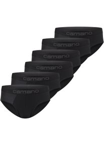 Slip Camano "comfort", Herren, Gr. XL, schwarz, Obermaterial: 95% Baumwolle, 5% Elasthan, unifarben, k&ouml;rpernah, Unterhosen Slip, mit elastischem Logobund