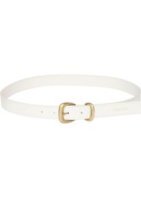 Lederg&uuml;rtel Calvin Klein "G&uuml;rtel", Damen, Gr. 80, wei&szlig; (lily wei&szlig;), Rindsleder, unifarben, G&uuml;rtel Lederg&uuml;rtel, Regular fit, gr&ouml;&szlig;enverstellbar