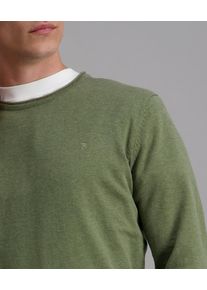Rundhalspullover, Herren, Gr. L, gr&uuml;n (oliv melange), Strick, Obermaterial: 100% Baumwolle, Pioneer Authentic Jeans, meliert, schmal normal, Rundhals, B&uuml;ndchen, Pullover Rundhalspullover, mit Rollkante