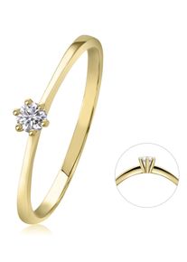 Diamantring ONE ELEMENT "0,10 ct Diamant Brillant Ring aus 585 Gelbgold" Gr. 56, gold, Fingerringe, Damen, 56,mit Brillant, Gelbgold 585, Diamantring