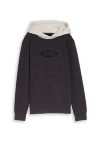 Hoodie Tom Tailor, Jungen, Gr. 176, coal grau, Sweatware, Obermaterial: 70% Baumwolle, 30% Polyester, unifarben, regular fit normal, ohne Ausschnitt, Rippb&uuml;ndchen, Sweatshirts Hoodie, mit Schriftzug