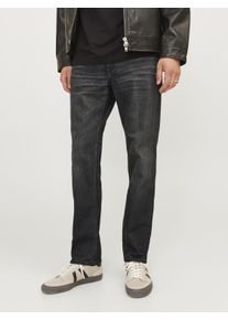 Jack & Jones Regular-fit-Jeans JACK & JONES "JJICLARK mit Used-Look und Stretch f&uuml;r den Alltag", Herren, Gr. 32, L&auml;nge 34, schwarz (schwarz denim), Denim/Jeans, Obermaterial: 80% Baumwolle, 15% Lyocell, 3% Elastomultiester, 2% Elasthan, Abriebeffekte, regular fit lang, Jeans Regular-fit-Jeans, mit Abriebeffekten