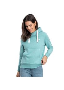 Kapuzensweatshirt DEPROC Active "HildaCMYK II WOMEN", Damen, Gr. 36/38 (M), t&uuml;rkis, 50% Baumwolle, 50% Polyester, bequem, angesetztes B&uuml;ndchen, Sweatshirts Kapuzensweatshirt, weiche Fleecejacke mit K&auml;ngurutasche