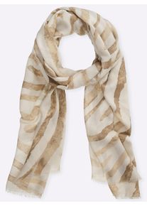 Modeschal Heine, Damen, sand, Baumwollmischung, gemustert, Modet&uuml;cher Modeschal