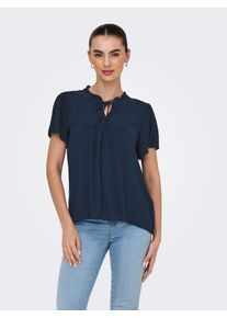 Jacqueline de Yong Kurzarmbluse JDY "JDYLIMA LIFE S/S TOP WVN NOOS", Damen, Gr. 34, schwarz (schwarz iris), Web, Obermaterial: 100% Viskose, unifarben, loose fit normal, V-Ausschnitt, Blusen Kurzarmbluse, Viskose, loose fit