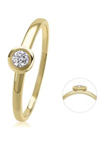 Diamantring ONE ELEMENT "0,08 ct Diamant Brillant Ring aus 585 Gelbgold" Gr. 48, gold, Fingerringe, Damen, 48,mit Brillant, Gelbgold 585, Diamantring