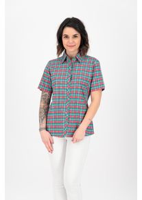 Outdoorbluse DEPROC Active "SUDBURY II WOMEN", Damen, Gr. 36/38 (M), bunt (t&uuml;rkis, rot), 93% Polyester; 7% Elasthan, Blusen Outdoorbluse, auch in Gro&szlig;en Gr&ouml;&szlig;en erh&auml;ltlich