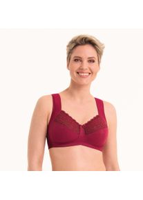 Entlastungs-BH ANITA SINCE 1886 "Havanna", Damen, Gr. 85, Cup E, rot (dunkelrot), Stoff, Obermaterial: 86% Polyamid, 14% Elasthan, matt, unifarben, klassisch, BHs Entlastungs-BH, Komforttr&auml;ger, mit Spitze, Zierschleife, breite Tr&auml;ger, ohne B&uuml;gel