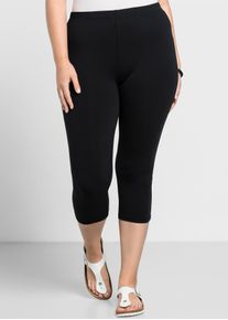 Leggings sheego, Damen, Gr. 56, Normalgr&ouml;&szlig;en, schwarz, 95% Baumwolle, 5% Elasthan, unifarben, Hosen Leggings