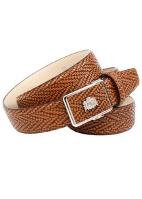 Lederg&uuml;rtel Anthoni Crown, Herren, Gr. 90, braun (hellbraun), Leder, gemustert, G&uuml;rtel Lederg&uuml;rtel, mit kleinem Emblem auf der Schlie&szlig;e