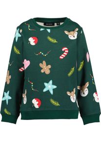 Sweatshirt Blue Seven, M&auml;dchen, Gr. 92, gr&uuml;n (tanne), angeraute Sweatware, Obermaterial: 100% Baumwolle, bedruckt, regular fit normal, Rundhals, Rippb&uuml;ndchen, Sweatshirts Sweatshirt, mit weihnachtlichen Motiven