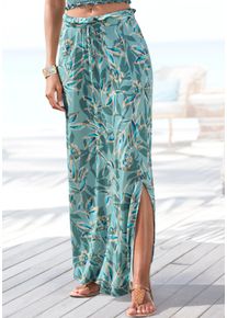 Maxirock Vivance, Damen, Gr. 44, gr&uuml;n (gr&uuml;n bedruckt), Jersey, Obermaterial: 100% Viskose, bedruckt, figurumspielend lang, R&ouml;cke Maxirock, mit Alloverdruck und elastischem Bund, langer Sommerrock mit Schlitz, Topseller