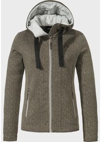 Sch&ouml;ffel Fleecejacke SCH&Ouml;FFEL "Fleece Hoody Aurora L", Damen, Gr. 40, braun (4725, braun), Oberstoff Rumpf: 100% Polyester Futter Kapuze: 100% Polyester, regular fit, hoch geschlossener Ausschnitt, Jacken Fleecejacke