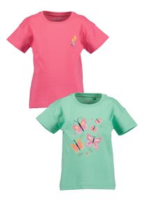 T-Shirt Blue Seven "Blue Seven 2er Pack M&auml;dchen T-Shirts mit Blumen", M&auml;dchen, Gr. 134, m001, multipack 1, 100% Baumwolle, normal, Rundhals, Shirts T-Shirt