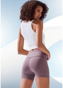 Shorts Vivance ACTIVE, Damen, Gr. L (44/46), N-Gr, braun (nougat), Obermaterial: 80% Polyester, 20% Elasthan, bedruckt, unifarben, eng kurz, Hosen Shorts, Sportshorts mit breiten B&uuml;ndchen und Druck