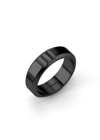 Fingerring Fynch-Hatton "Schmuck Geschenk Edelstahl Ring Curb Kerben" Gr. 60, schwarz, Fingerringe, Herren, 60, Edelstahl, 7mm, Fingerring