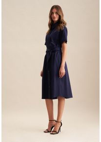 Sommerkleid Seidensticker "Schwarze Rose", Damen, Gr. S(36), Normalgr&ouml;&szlig;en, blau (dunkelblau), 97% Baumwolle, 3% Elasthan, unifarben, regular fit, Kleider Sommerkleid, 1/2 Kragen Uni