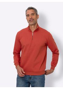 Langarmshirt CLASSIC "Sweatshirt", Herren, Gr. 44/46, rostrot, 50% Baumwolle, 50% Polyester, unifarben, Shirts Langarmshirt