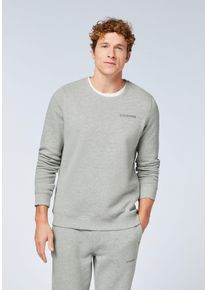 Sweater Chiemsee, Herren, Gr. 3XL (64/66), neutral gray melange, 90% Baumwolle, 10% Viskose, unifarben, regular fit normal, Rundhals, abnehmbar Rippb&uuml;ndchen, Sweatshirts Sweater, - in angenehmer Baumwollmisch-Qualit&auml;t