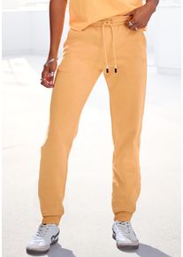 Sweathose Buffalo, Damen, Gr. 44/46, N-Gr, orange, Single Jersey, Obermaterial: 60% Baumwolle, 40% Polyester, bestickt, unifarben, bequem lang, Hosen Sweathose, mit seitlichen Taschen und Logostickerei, Topseller