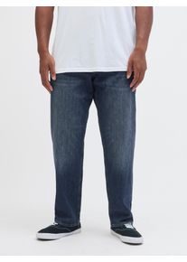 Jack & Jones PlusSize Tapered-fit-Jeans "MIKE ORIGINAL", Herren, Gr. 40, L&auml;nge 32, blau denim, Denim/Jeans, Obermaterial: 98% Baumwolle, 2% Elasthan, JACK & JONES PLUSSIZE, Abriebeffekte, bequem, Jeans Tapered-fit-Jeans, Bis Weite 48
