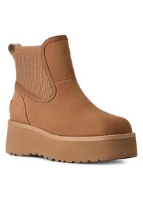 UGG Australia Chelseaboots UGG "CITYFUNC CHELSEA", Damen, Gr. 8 (39), chestnut, Elastischer Einsatz, Veloursleder, unifarben, Schuhe Chelseaboots, Plateauboots, Schlupfstiefel mit weichem Fu&szlig;bett