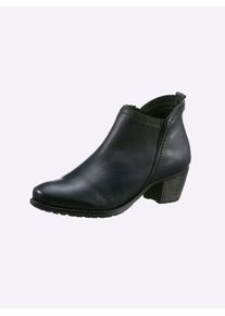 Stiefelette Heine, Damen, Gr. 39, blau (marine), Glattleder, Leder, Rindsleder, Schuhe Stiefelette