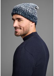 MAN'S WORLD Strickm&uuml;tze MAN'S WORLD, Herren, blau (marine, wei&szlig; melange), Kunstfaser, gemustert, meliert, M&uuml;tzen Strickm&uuml;tze, in auff&auml;lliger Melange-Optik - NEW