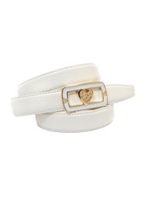 Lederg&uuml;rtel Anthoni Crown, Damen, Gr. 100, wei&szlig;, Leder, unifarben, G&uuml;rtel Lederg&uuml;rtel, mit Automatik Glas-Schnalle