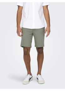 Only & Sons Chinoshorts ONLY & SONS "ONSMARK 0209 MELANGE SHORTS NOOS", Herren, Gr. S, N-Gr, gr&uuml;n (olive night), Obermaterial: 64% Viskose, 31% Polyester, 5% Elasthan, unifarben, regular fit kniefrei, Hosen Chinoshorts