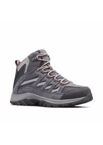 Outdoorschuh Columbia "CRESTWOOD&trade; MID WATERPROOF", Damen, Gr. 40,5, grau (graphite, darotevil), Leder, Textil, Schuhe Outdoorschuh, Wasserdicht