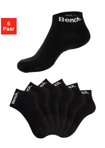 Sportsocken Bench., Damen, Gr. 35-38, schwarz (6x schwarz), Baumwollmischung, unifarben, elastisch, Socken Sportsocken, Tennis Kurzsocken mit Halbfu&szlig;frottee, Topseller