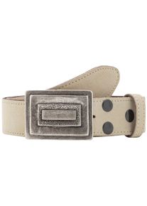 Lederg&uuml;rtel RETTUNGSRING G&Uuml;RTEL, Herren, Gr. 11,5, beige (natur), Leder, unifarben, G&uuml;rtel Lederg&uuml;rtel, mit austauschbarer Schlie&szlig;e &raquo;Rechteck Gestapelt Silber&laquo;