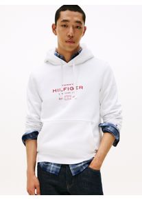 Kapuzensweatshirt Tommy Hilfiger "OVAL GRAPHIC HOODIE", Herren, Gr. XL, wei&szlig;, Sweatware, Obermaterial: 63% Baumwolle, 37% Polyester, unifarben, regular fit normal, Rundhals, eingesetzt Rippb&uuml;ndchen, Sweatshirts Kapuzensweatshirt, Regular fit